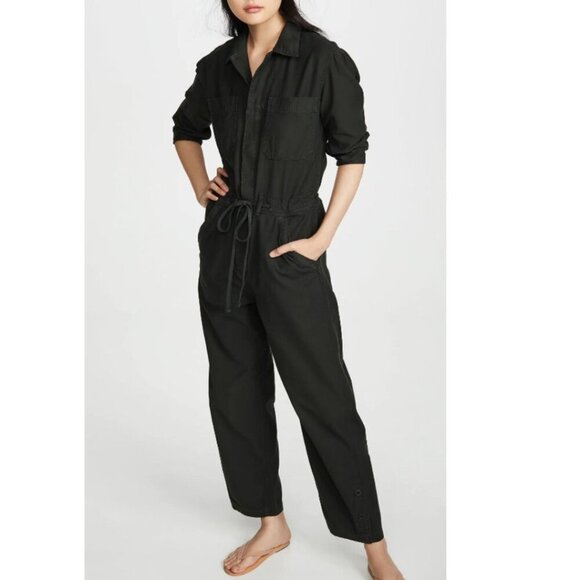 Citizens of Humanity Frida Utility Jumpsuit Womens Small Olive Crop Cotton - Picture 4 of 6
